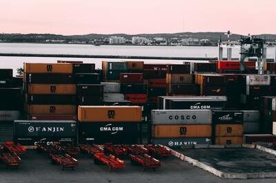 stacked shipping containers